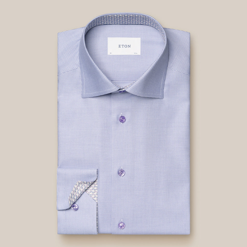 Hemden lange mouw paars ETON SHIRT