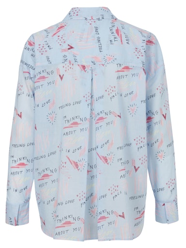 Blouses lange mouw blauw eiszeit