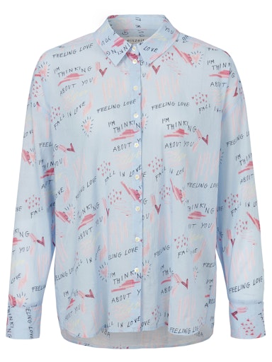 Blouses lange mouw blauw eiszeit