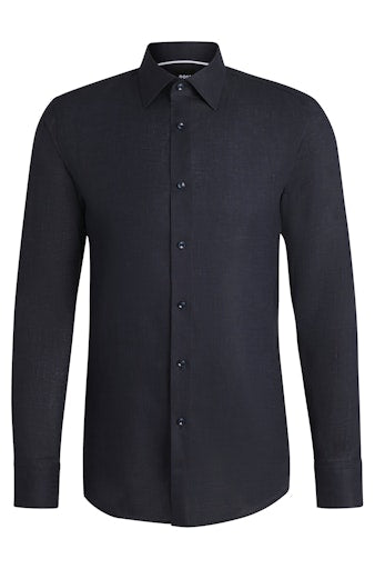 Hemden lange mouw blauw Boss Men Black