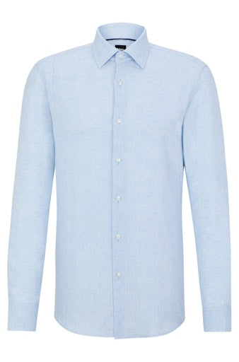 Hemden lange mouw blauw Boss Men Black