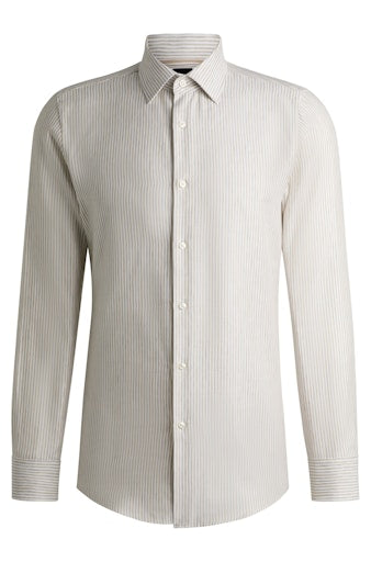 Hemden lange mouw beige Boss Men Black