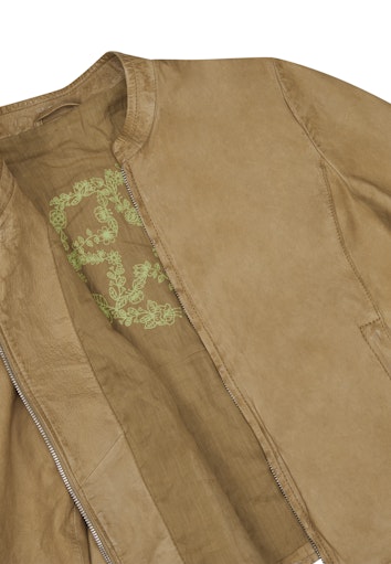 Leren jassen beige Milestone