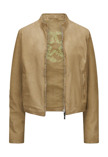 Leren jassen beige Milestone