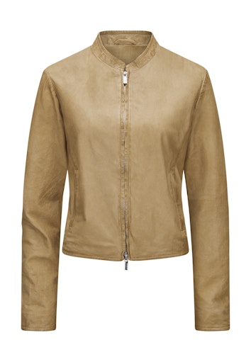 Leren jassen beige Milestone