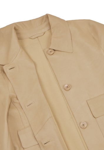 Leren jassen beige Milestone