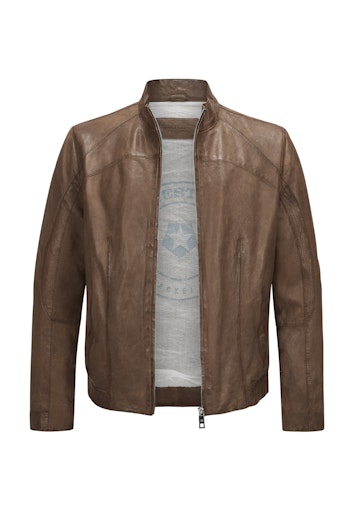 Leren jassen bruin Milestone