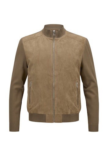 Leren jassen beige Milestone