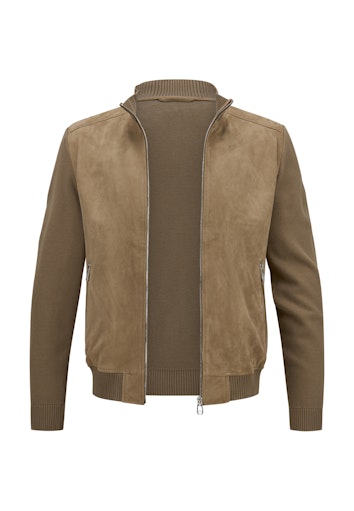 Leren jassen beige Milestone