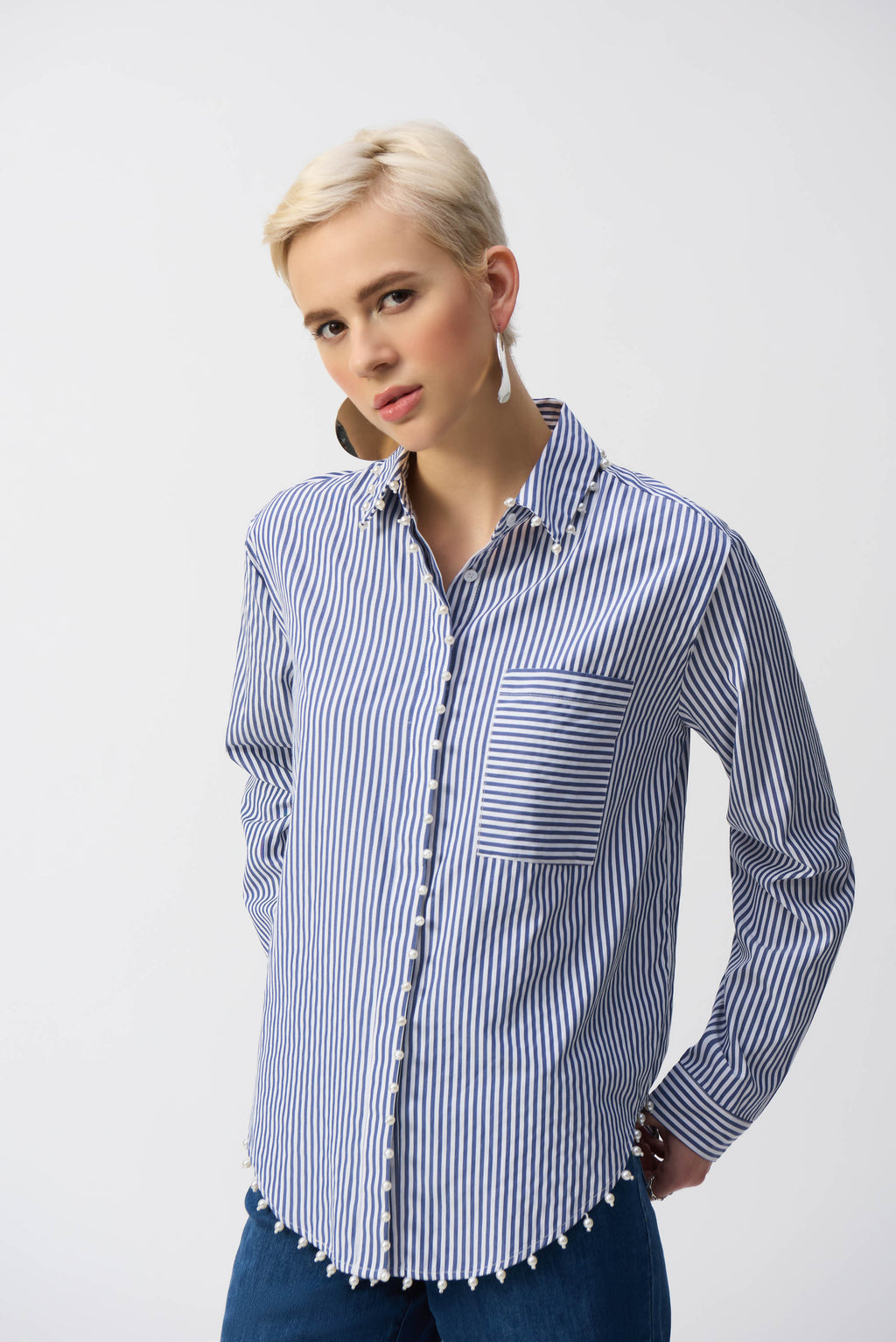 Blouses lange mouw blauw Joseph Ribkoff