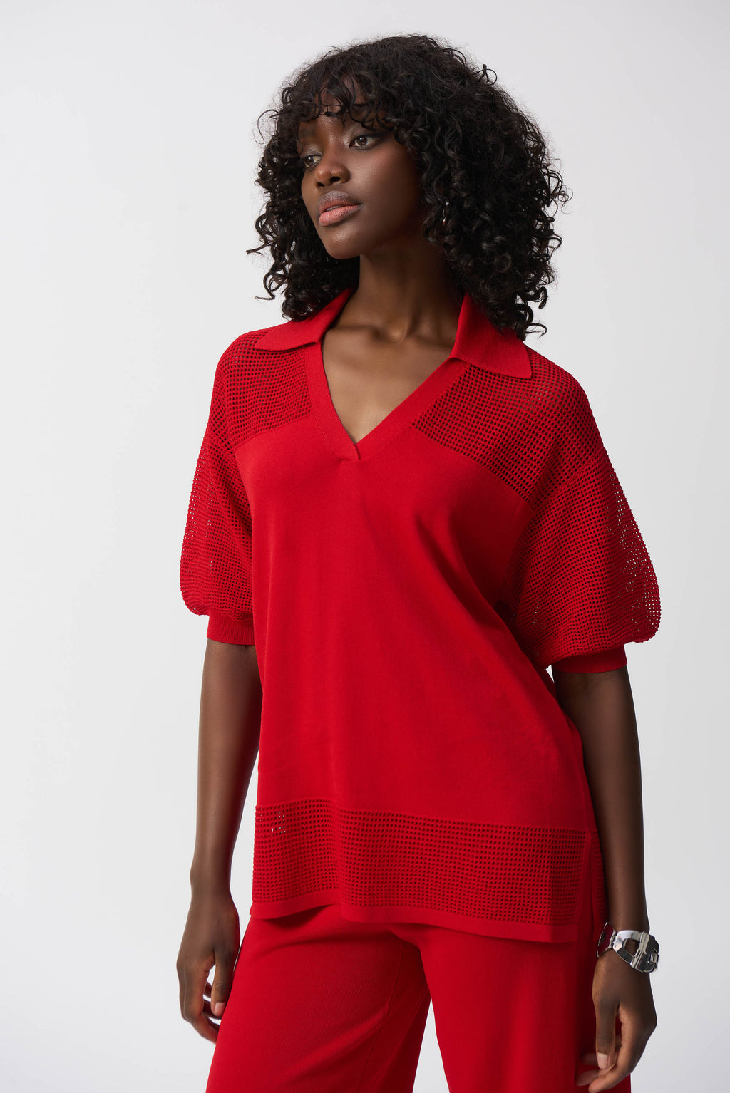 Blouses korte mouw rood Joseph Ribkoff