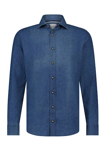 Hemden lange mouw blauw State of Art