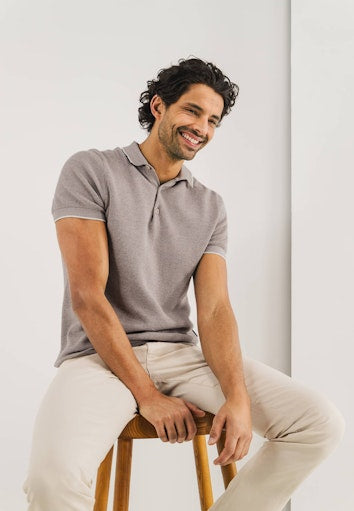 Polo's korte mouw beige State of Art