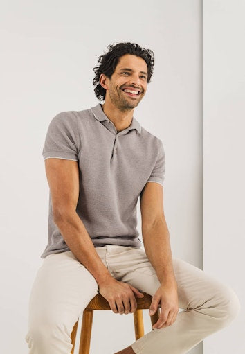 Polo's korte mouw beige State of Art