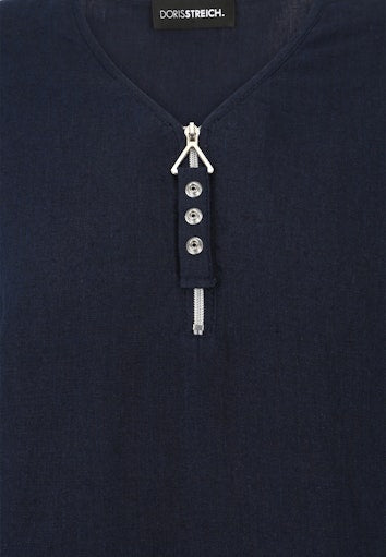 Blouses korte mouw navy Doris Streich
