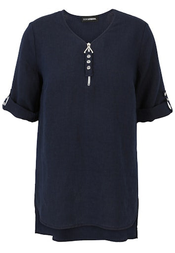 Blouses korte mouw navy Doris Streich
