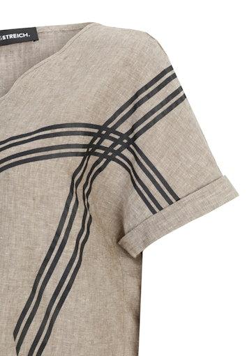 Blouses korte mouw beige Doris Streich