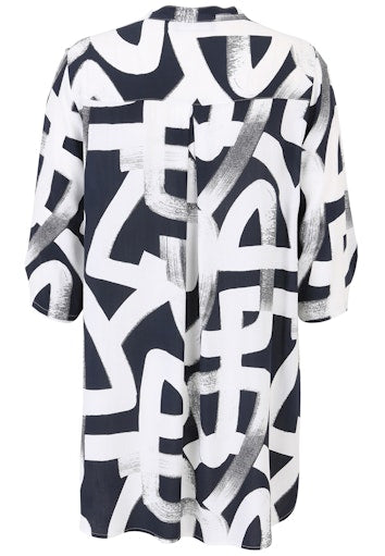 Blouses korte mouw navy Doris Streich