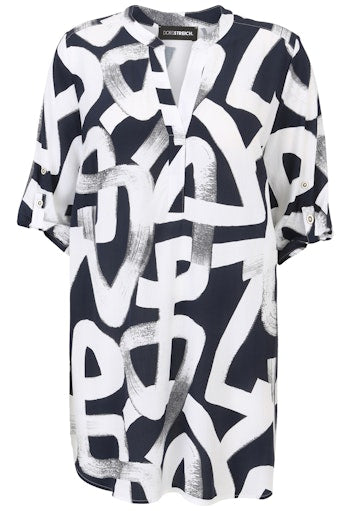 Blouses korte mouw navy Doris Streich
