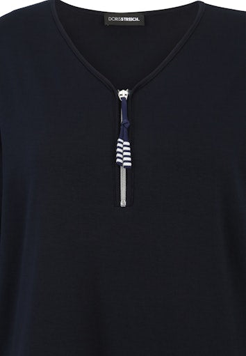 Blouses korte mouw navy Doris Streich