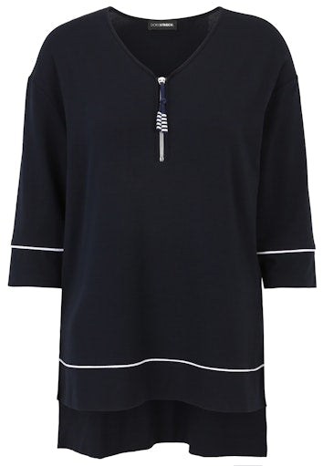 Blouses korte mouw navy Doris Streich