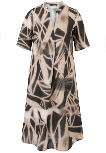 Jurken korte mouw beige Doris Streich