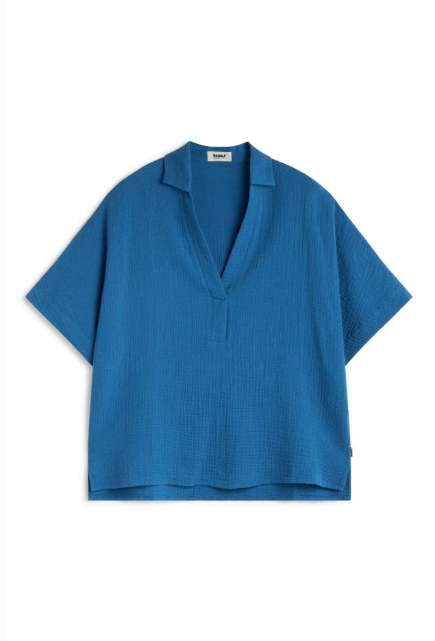 Blouses korte mouw blauw ECOALF