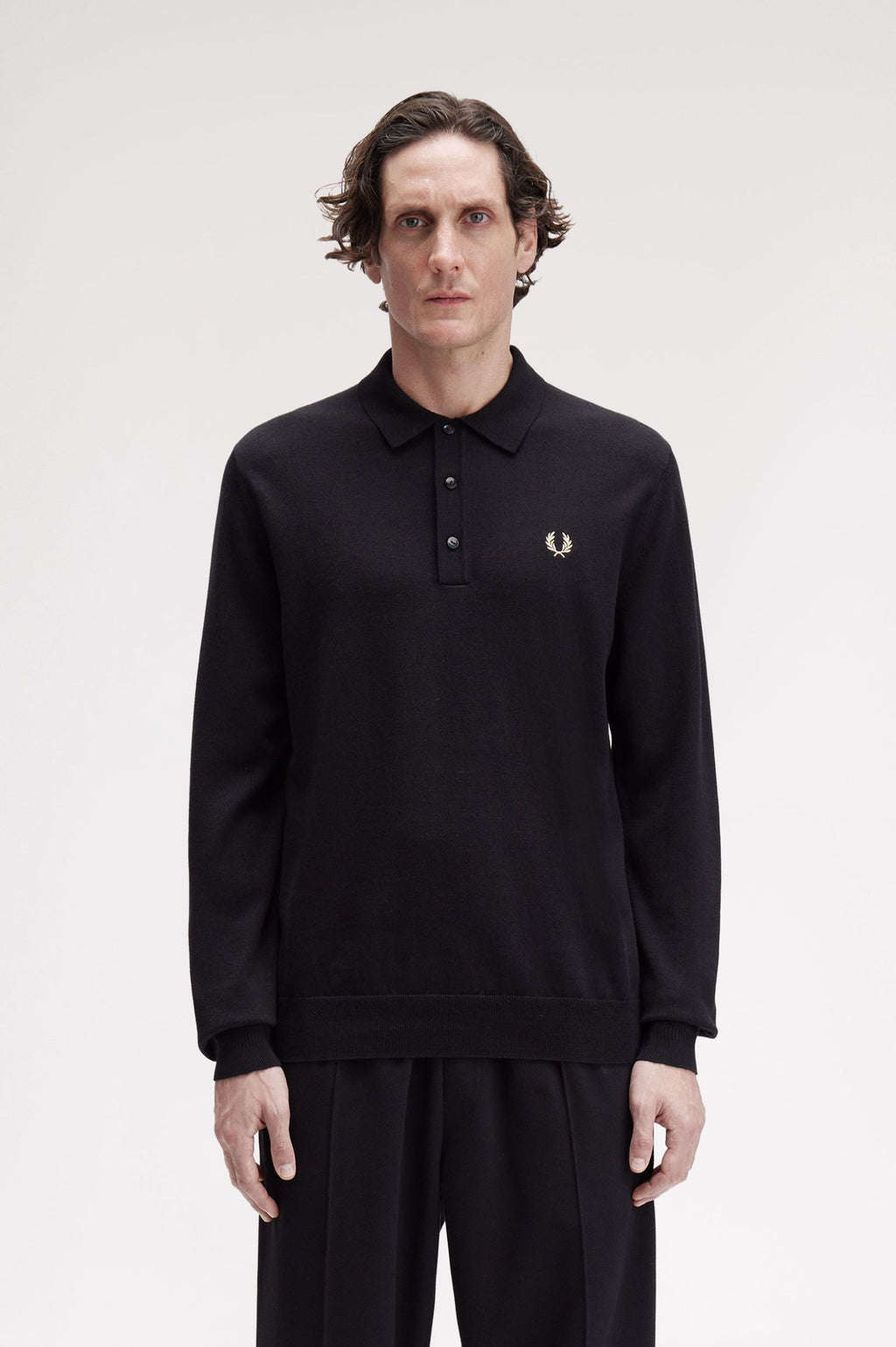 Polo's lange mouw zwart Fred Perry