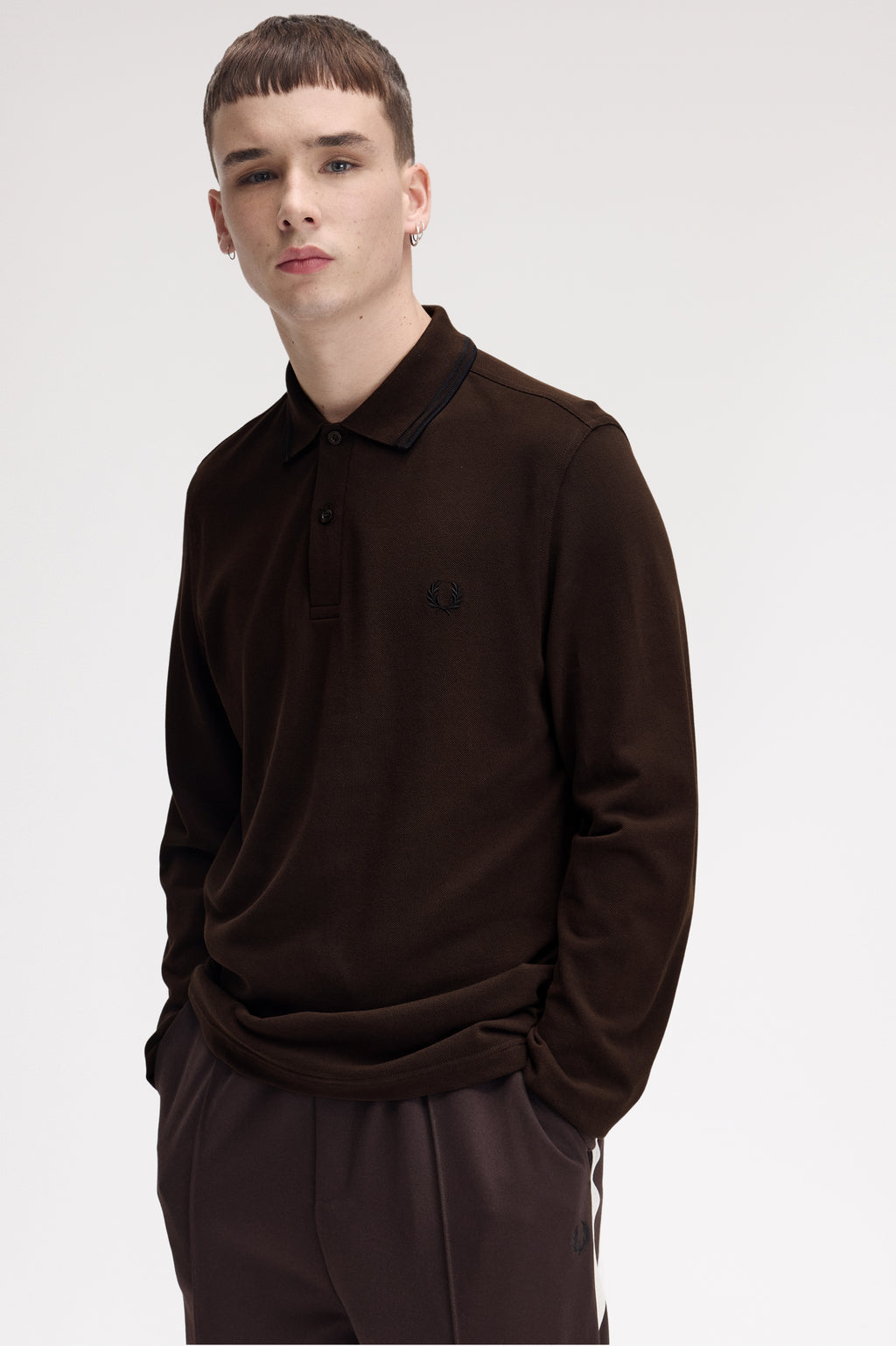 Polo's lange mouw bruin Fred Perry