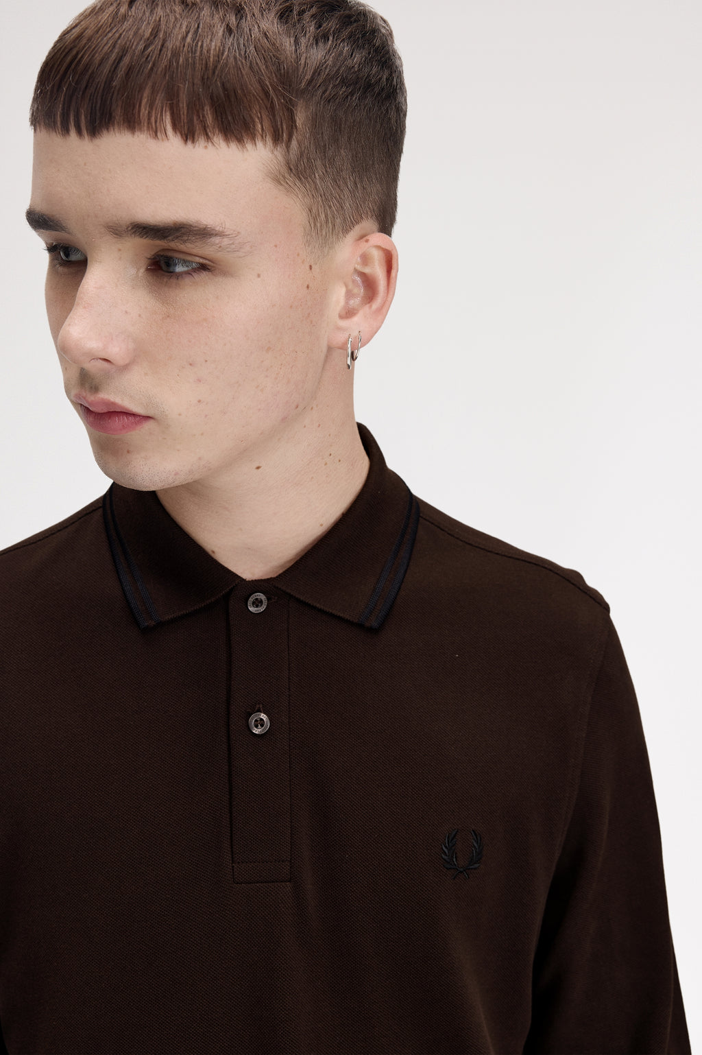 Polo's lange mouw bruin Fred Perry