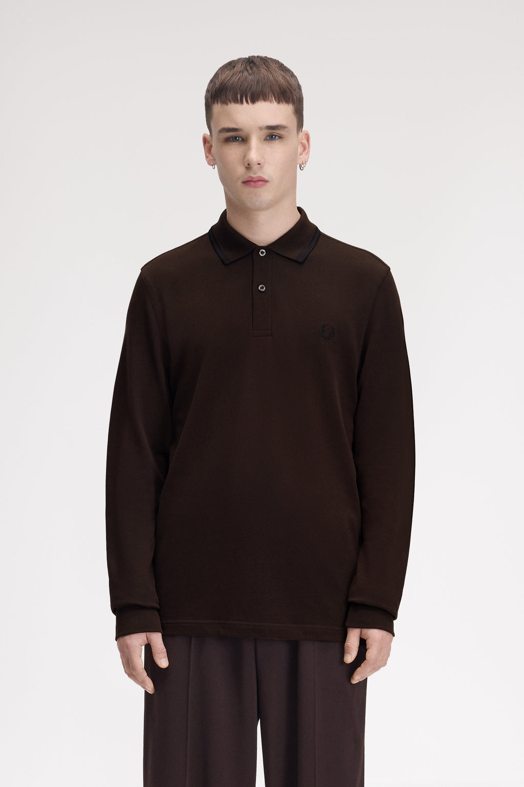 Polo's lange mouw bruin Fred Perry