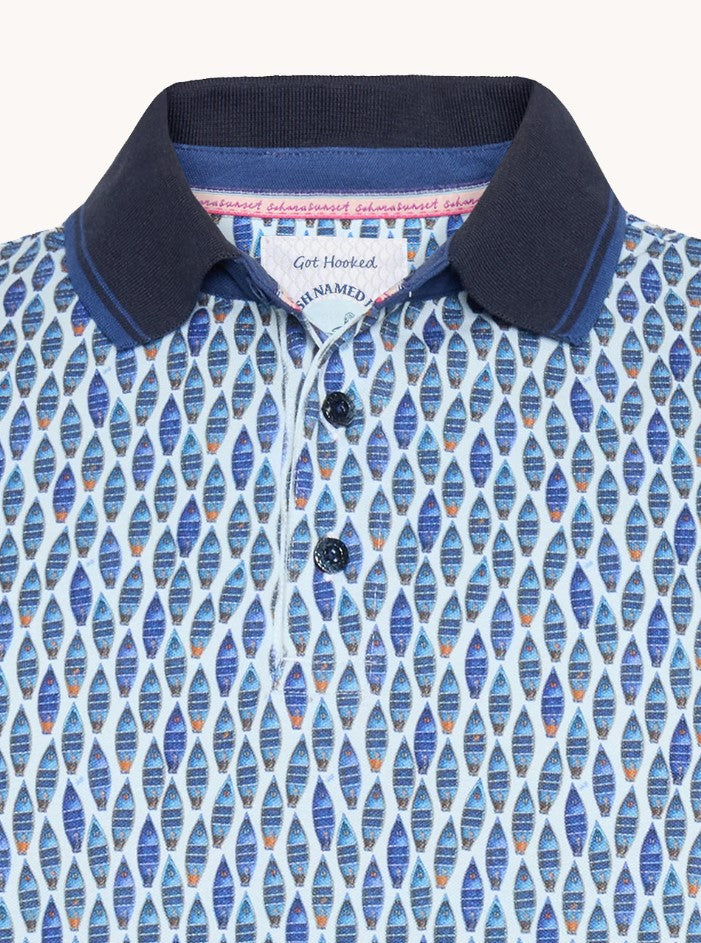 Polo's korte mouw blauw A Fish Named Fred