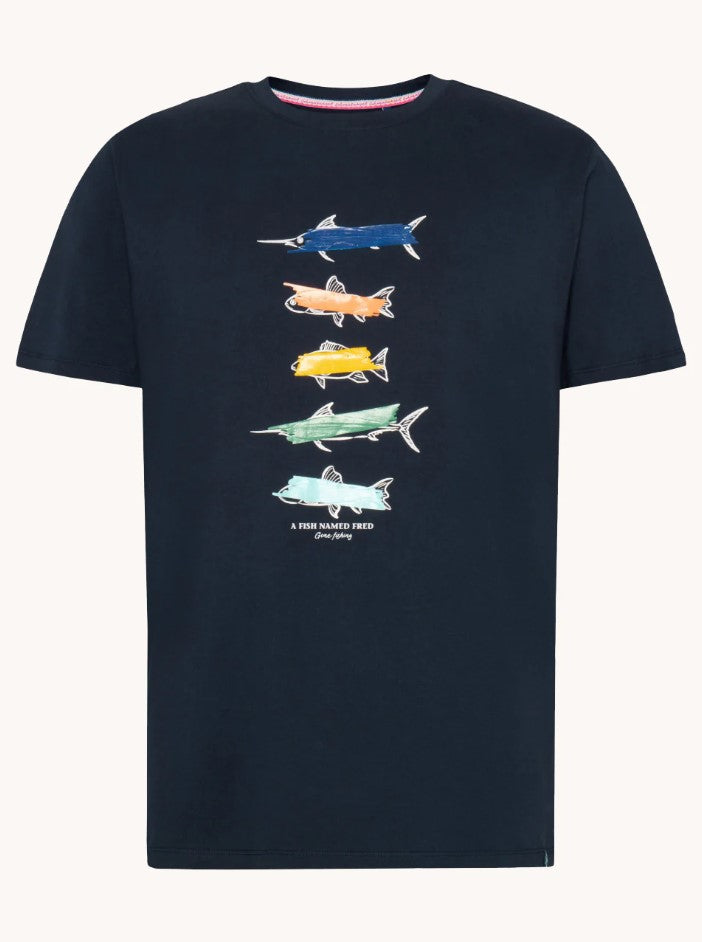 T-shirts korte mouw blauw A Fish Named Fred