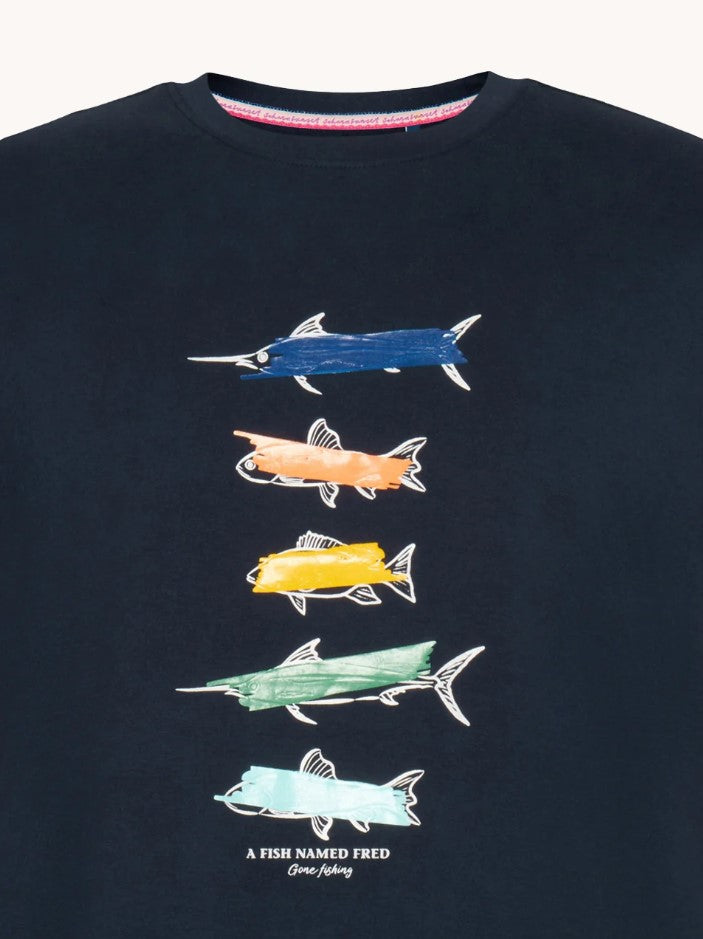 T-shirts korte mouw blauw A Fish Named Fred