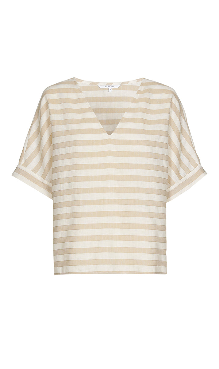 Blouses korte mouw bruin Xandres