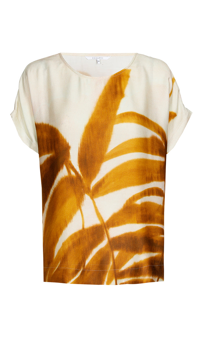 Blouses korte mouw geel Xandres