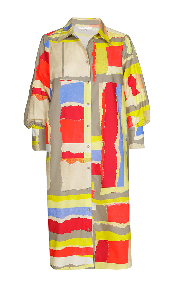 Jurken lange mouw multicolor Xandres