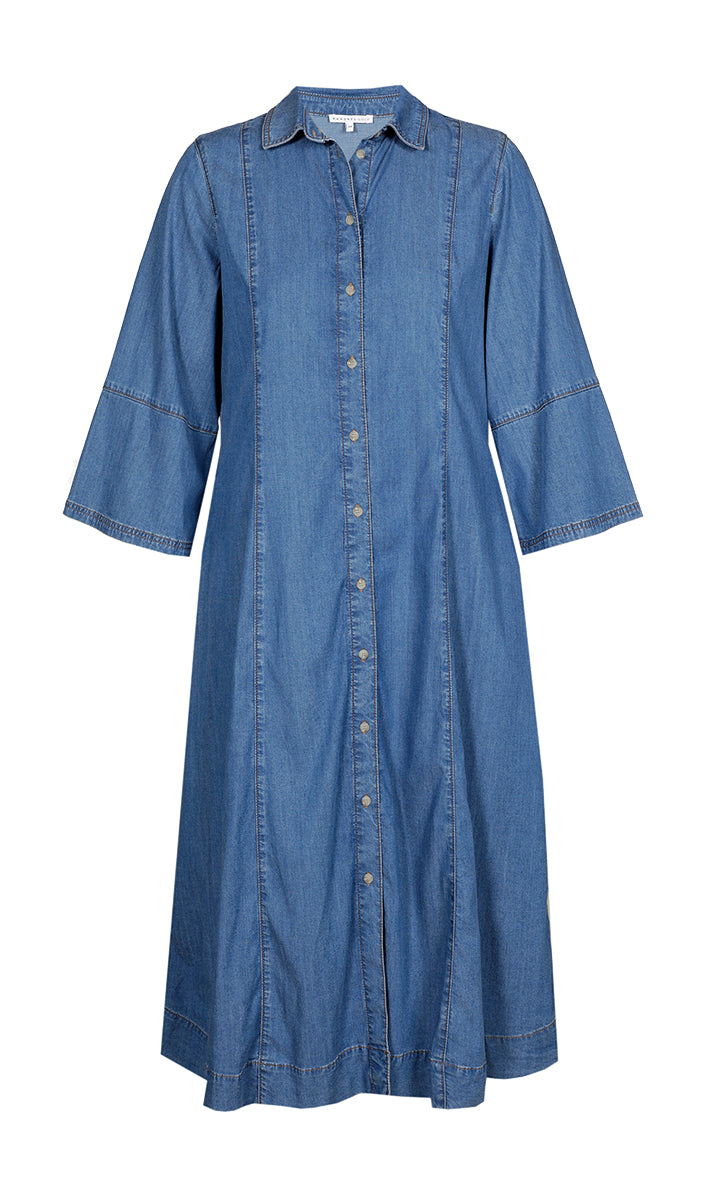 Jurken lange mouw blauw Xandres Gold