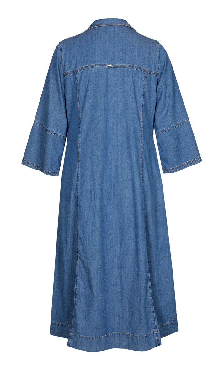 Jurken lange mouw blauw Xandres Gold