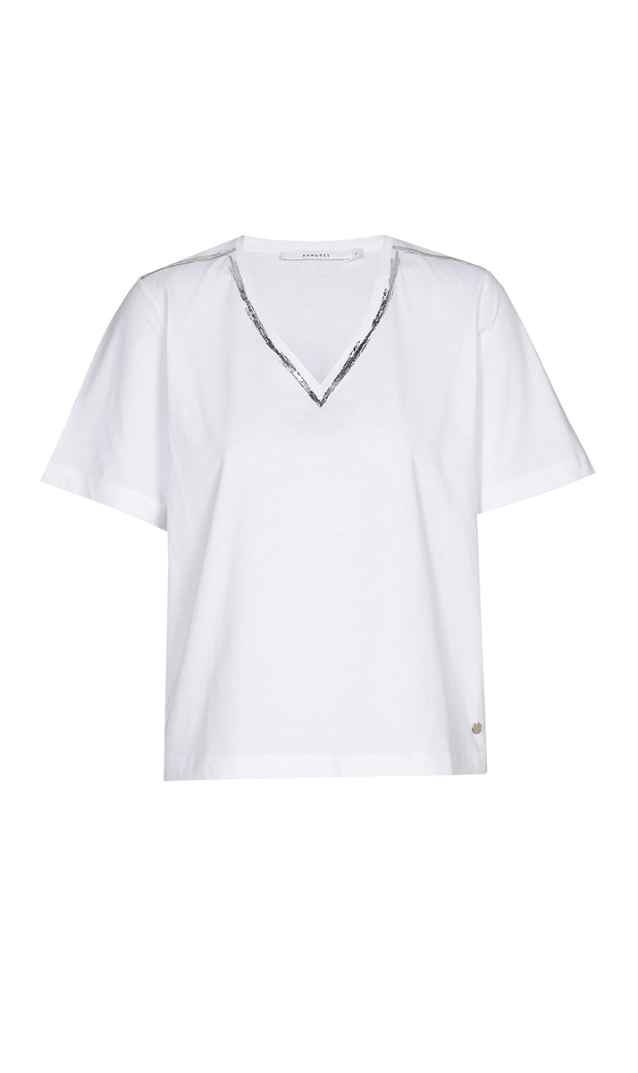 T-shirts korte mouw wit Xandres Gold