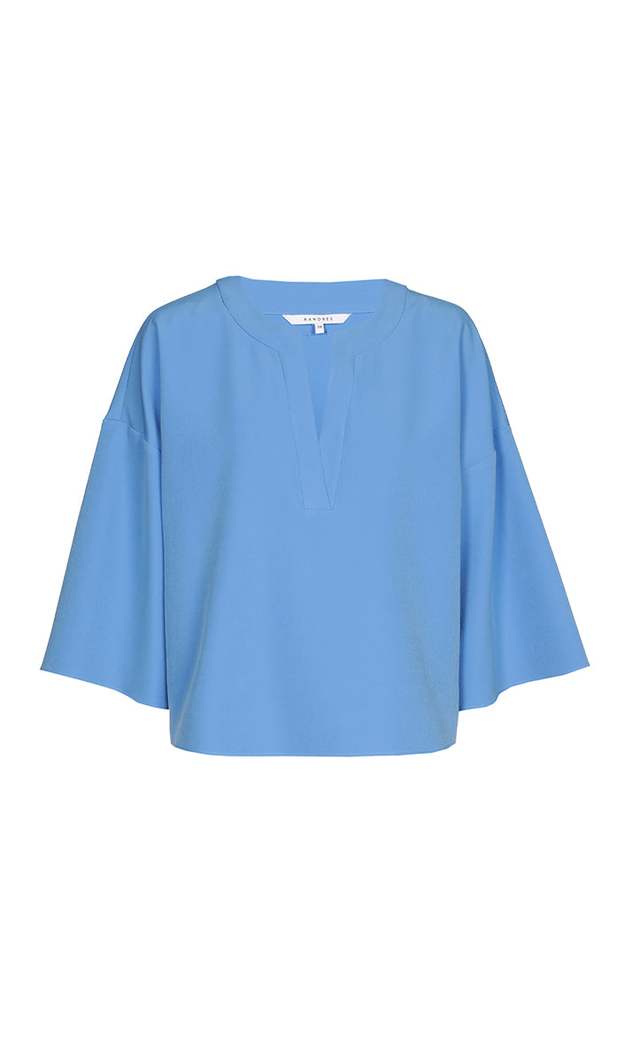 Blouses korte mouw blauw Xandres
