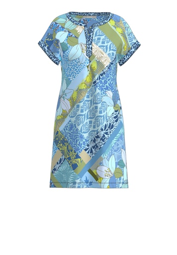 Jurken lange mouw blauw Bianca