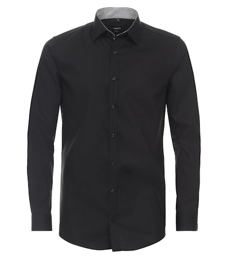 Hemden extra lange mouw zwart VENTI