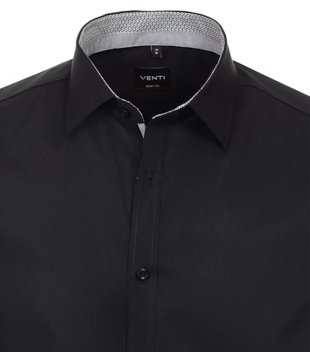 Hemden extra lange mouw zwart VENTI