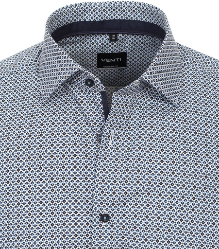 Hemden extra lange mouw blauw VENTI