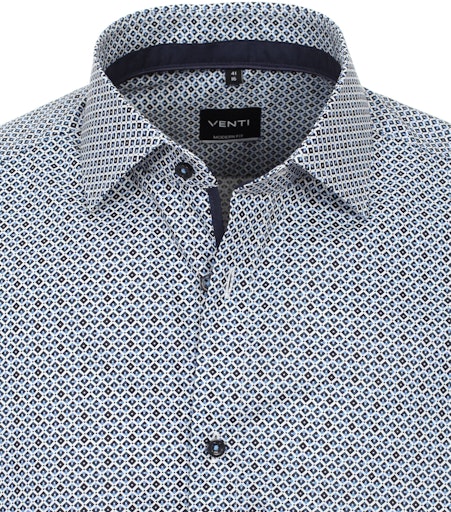 Hemden extra lange mouw blauw VENTI