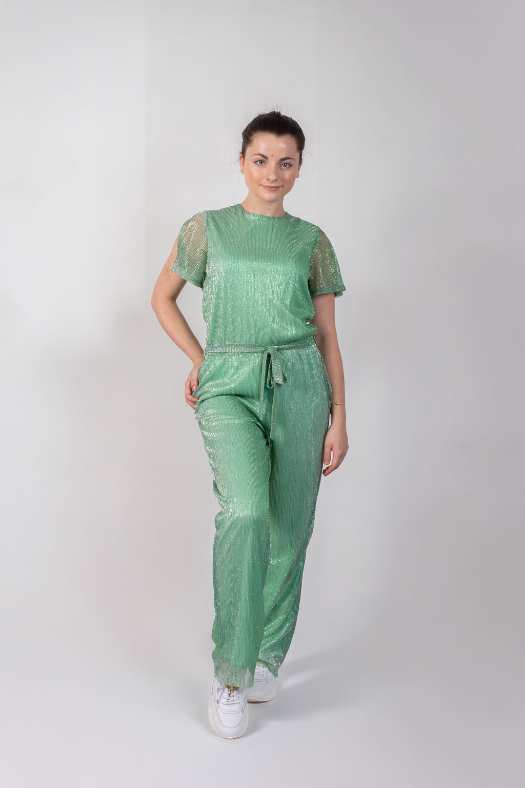 Jumpsuits korte mouw groen Noali
