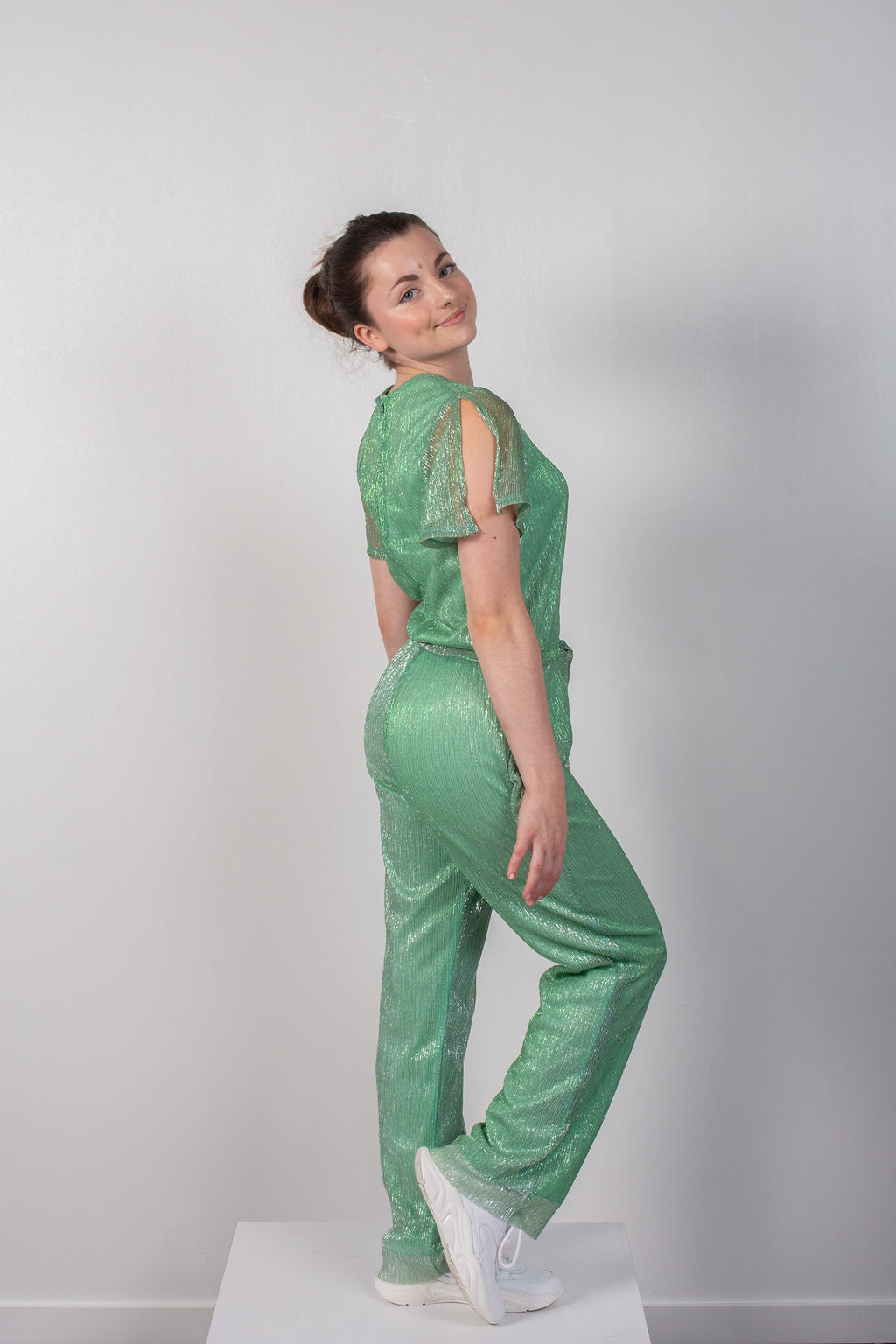 Jumpsuits korte mouw groen Noali