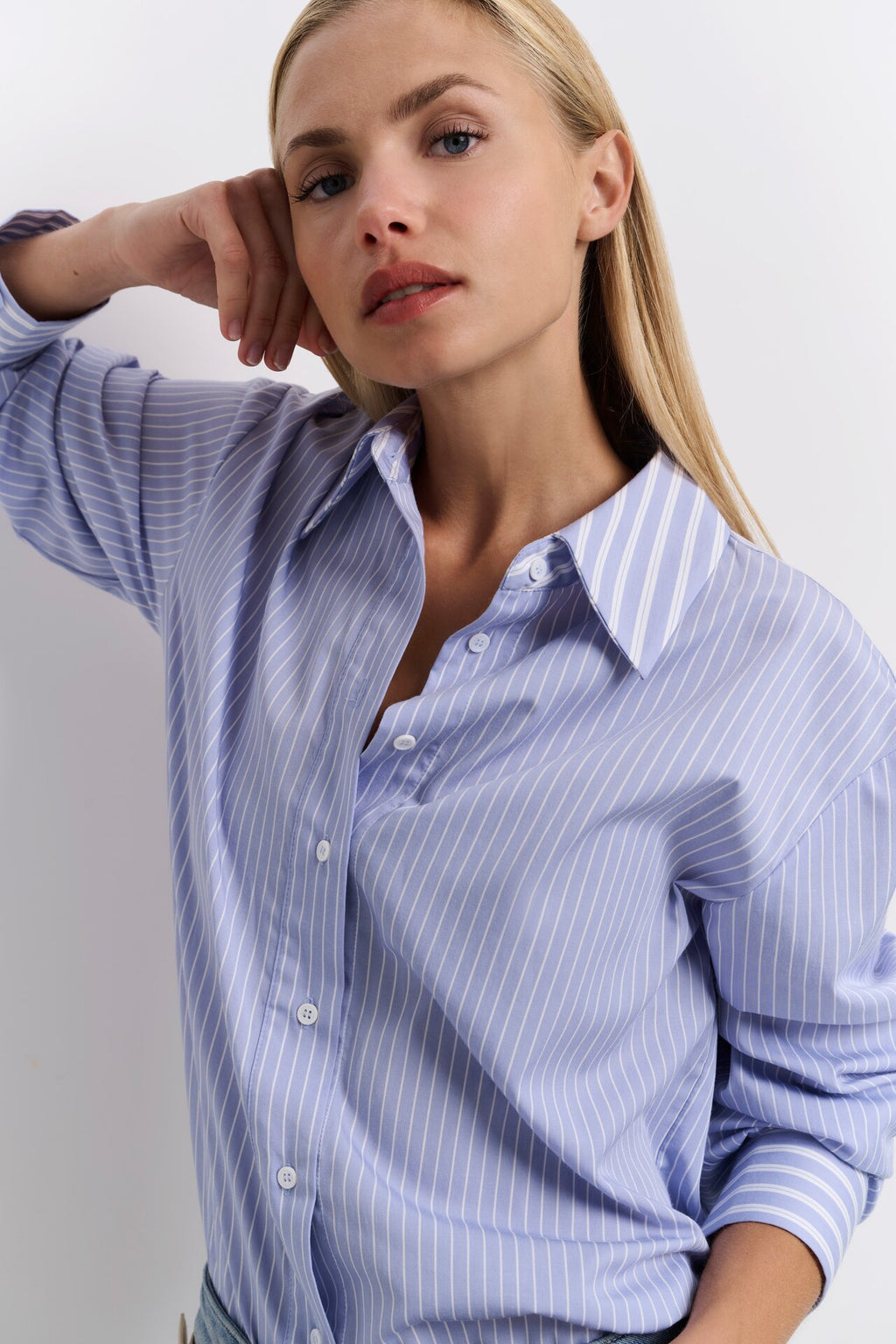Blouses lange mouw blauw YAYA