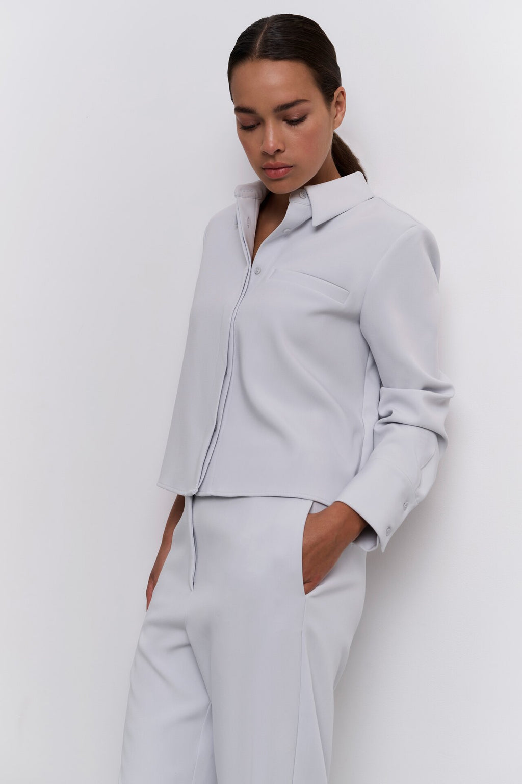 Blouses lange mouw grijs YAYA